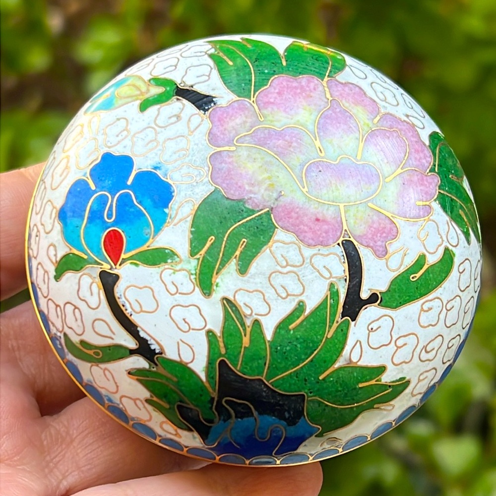 Floral Cloisonné Trinket Box